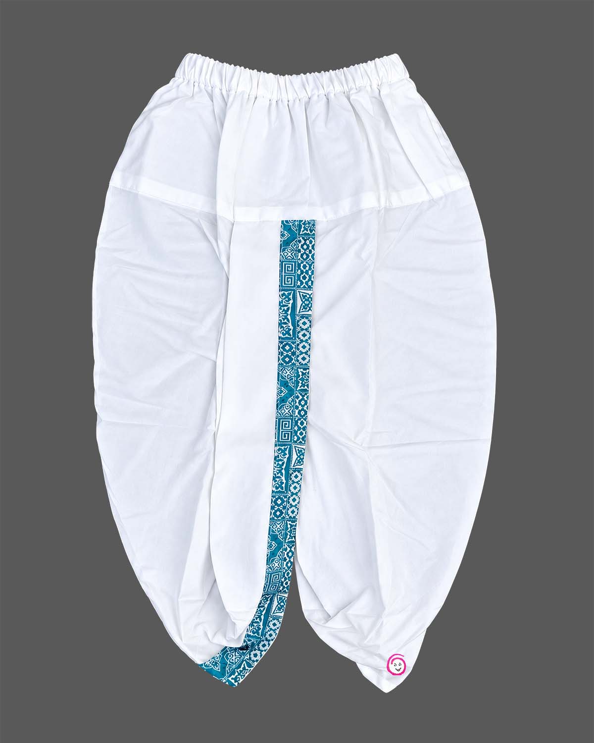 Baby boy geometric printed cotton kurta with mandarin collar and matching elasticated dhoti bottoms