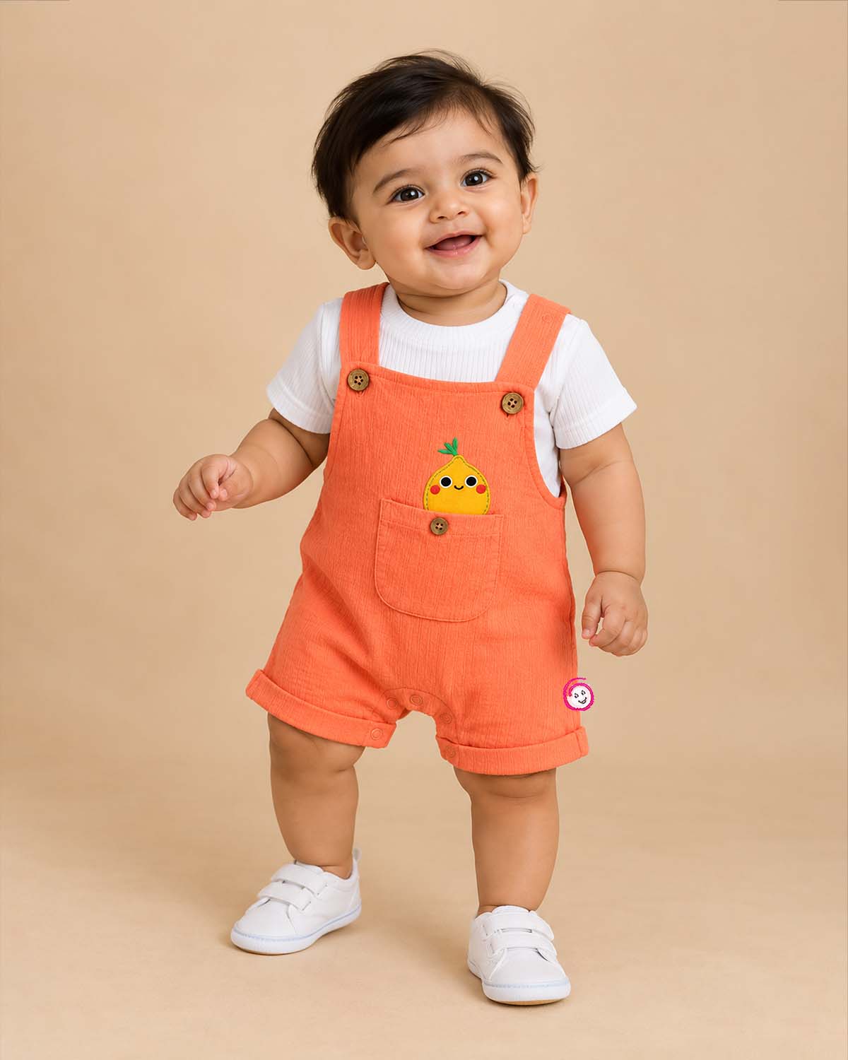 Infant cotton romper set with short sleeve t-shirt, dress for infant and daily clothes for infants