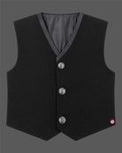 Boys black embellished tuxedo suit set with blazer trousers and bow tie