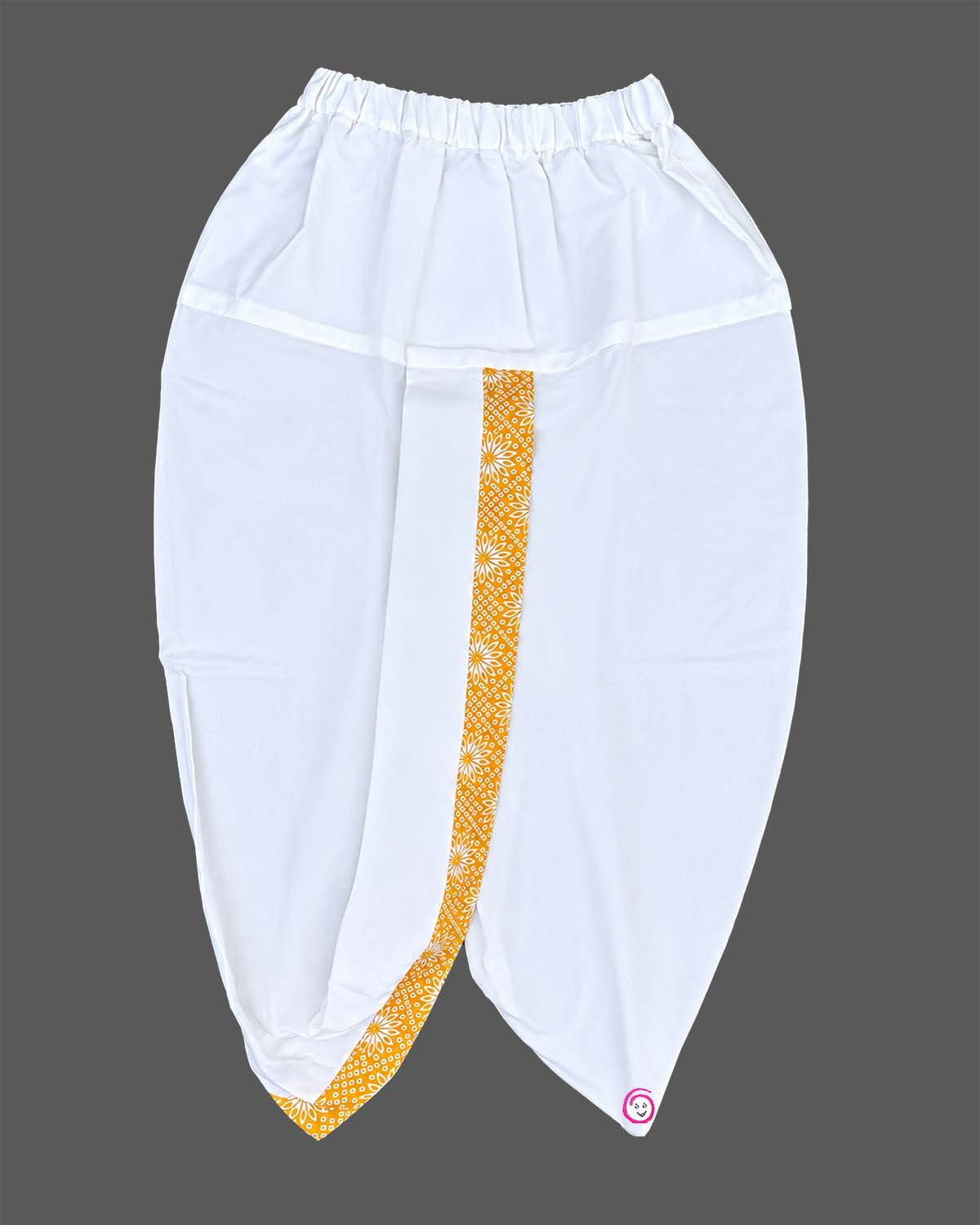 Baby boy printed ethnic kurta and dhoti pant set with mandarin collar and front placket buttons for pooja celebrations.