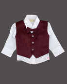 Boys party waistcoat with formal suit - Burgundy