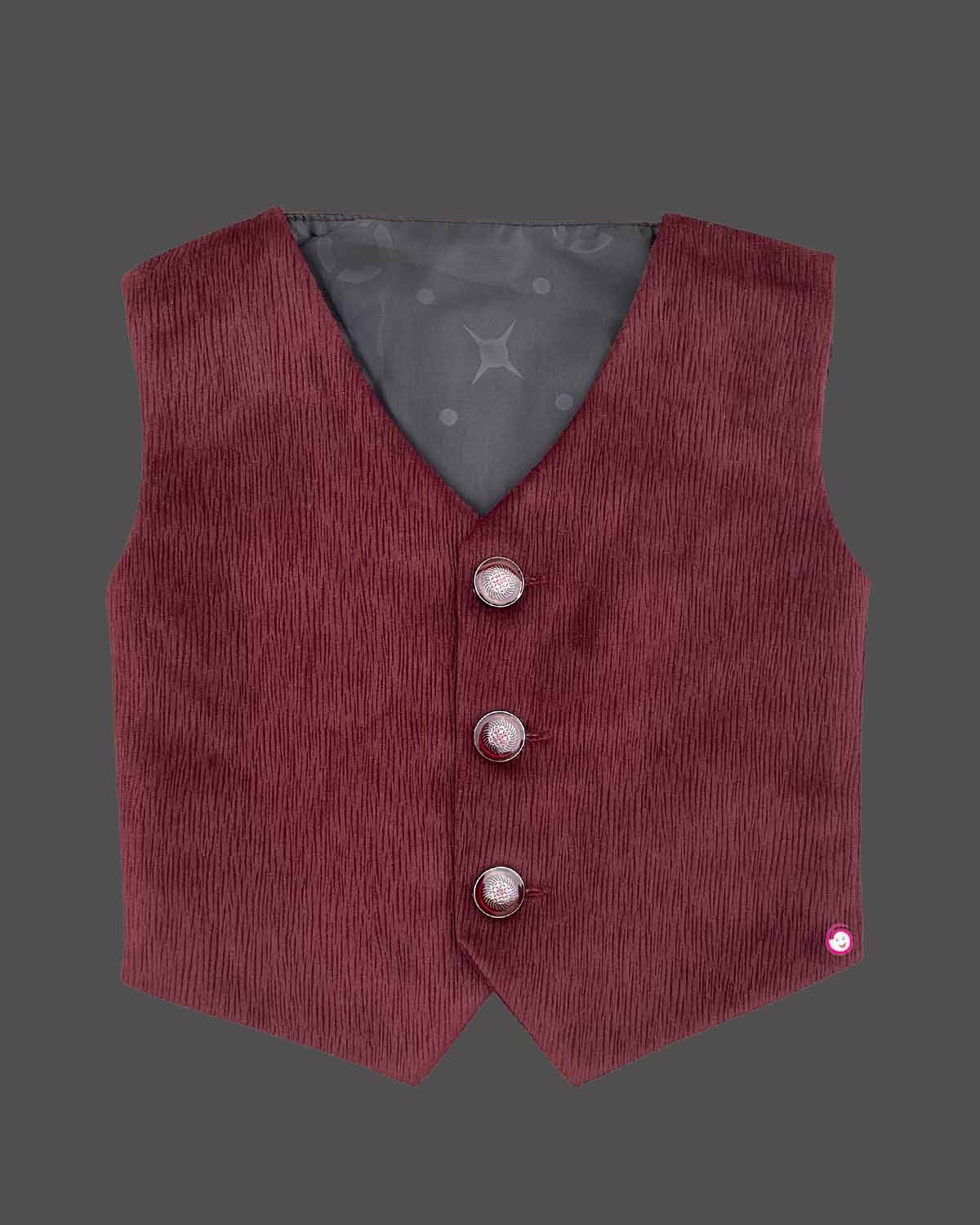 Boys party waistcoat with formal suit - Burgundy