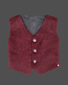 Boys party waistcoat with formal suit - Burgundy