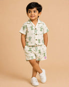 Boys Cotton Top & Shorts Set For Playdates & Summer Vacations