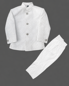Royal prince floral brocade jacquard sherwani suit set with pant for boys