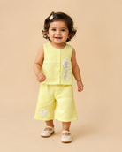 Baby girl floral top and pant set with sequin embellishments for casual party wear