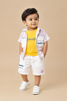 Toddler boys casual button down shirt and shorts set for summer outings