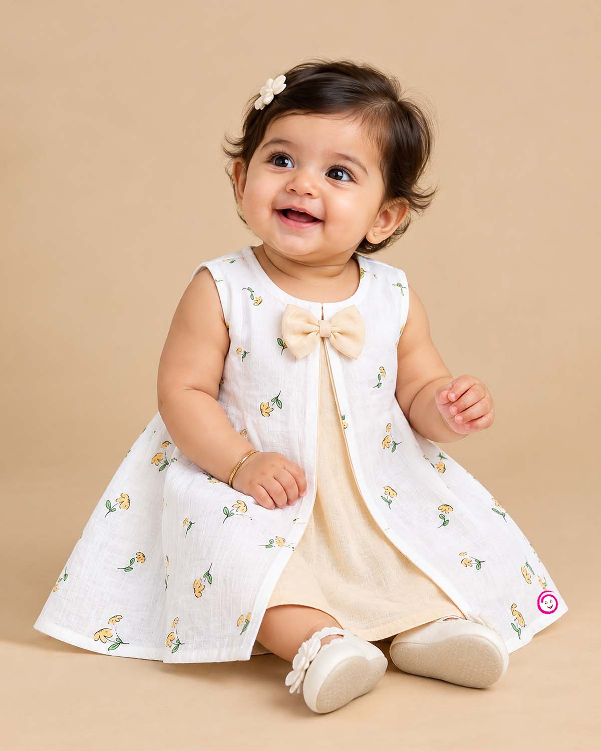 infants frock printed cotton dress for infant casual wear
