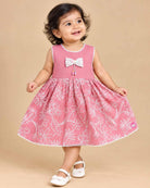 Baby girl printed cotton frock with bow detail for casual playdates