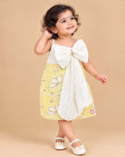 Girls embroidered Western midi dress with oversized bow accent and sequin floral detailing for birthday parties.