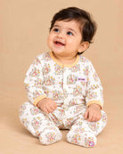 baby clothes floral bunny print footed cotton romper full sleeve jumpsuit for infants