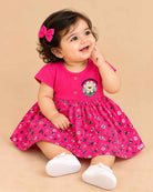 infants frock printed cotton dress for baby girl casual playdate