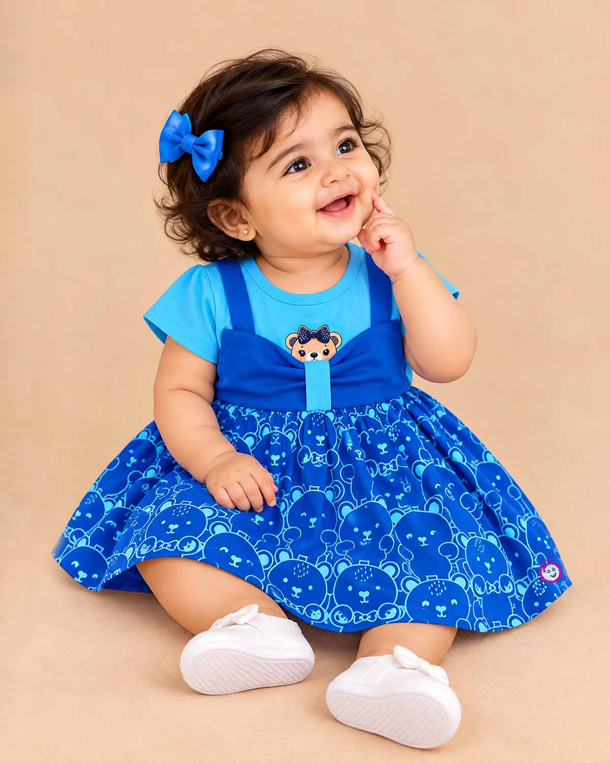 Infants frock with cute printed design for casual wear and daily outings