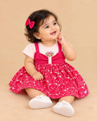 Infants frock with printed design and short sleeves, ideal casual dress for infant