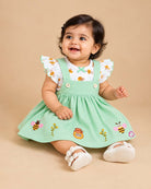 Infant cotton pinafore dress set with top for baby clothes and casual outfits