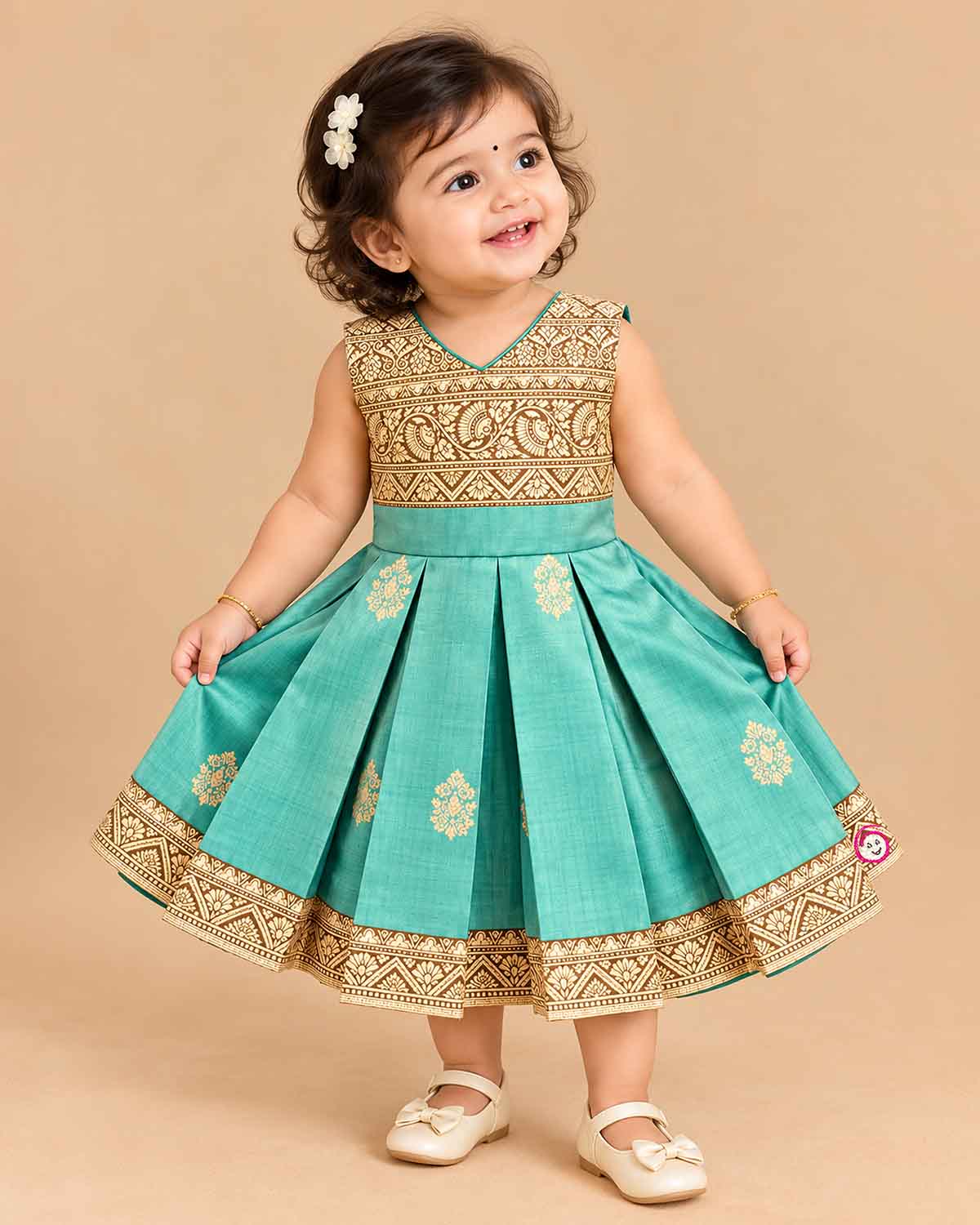 pattu pavadai frock infant ethnic wear silk cotton frock for temple visit