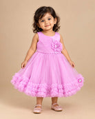 little princess pleated net frock sleeveless party wear dress