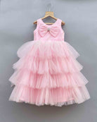 Girls bow embellished gown