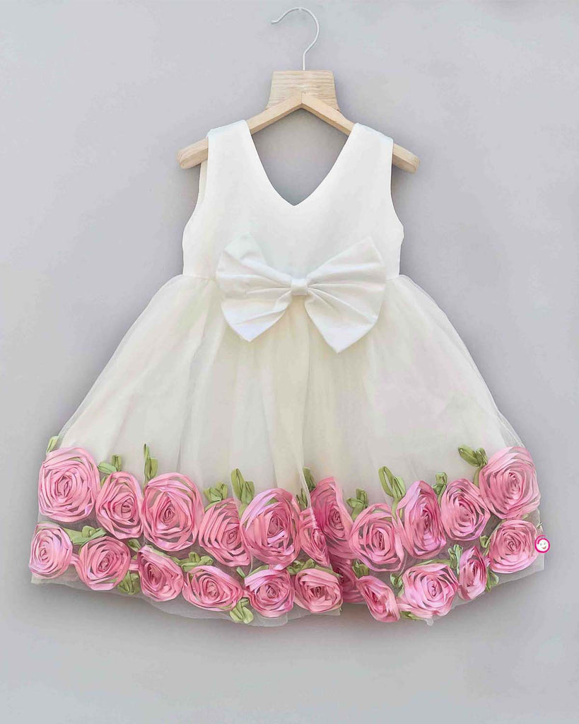 Girls flower stitched frock