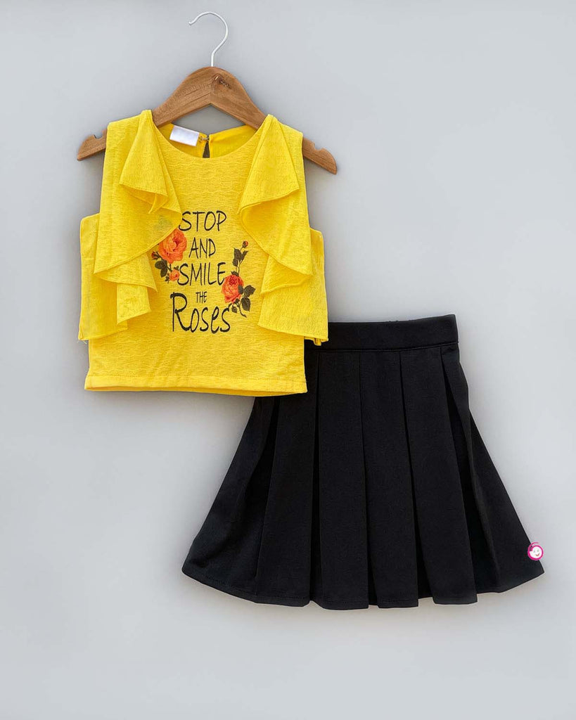 Girls printed skirt & top