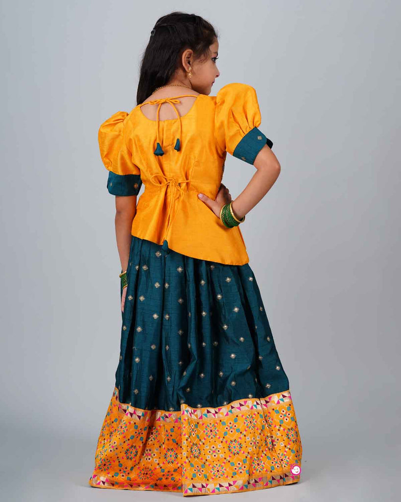 Girls traditional choli with puff sleeve
