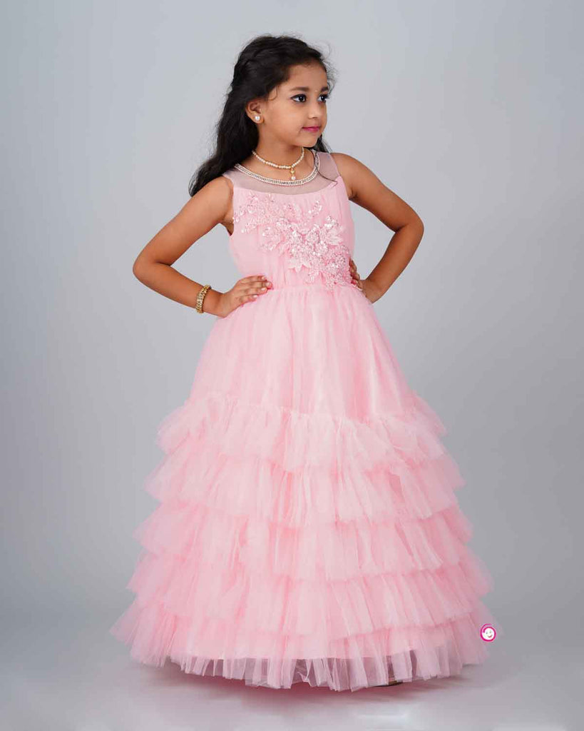 Girls floral ball gown